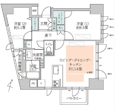 ラコント新宿セントラルパークアパートメント-間取り