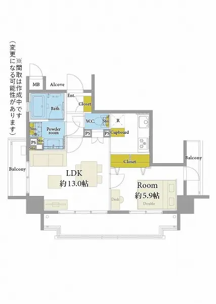 ヴィーナパルテール306号室-間取り