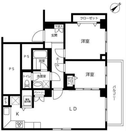 東高元代々木ペアシティ5階-間取り