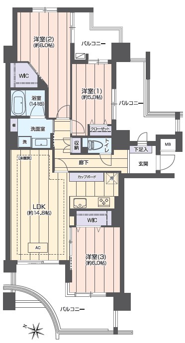 幡ヶ谷ハイムグランシス9階-間取り