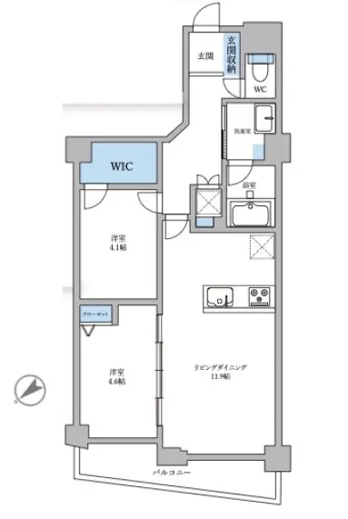 東急ドエル・アルス下北沢306号室-間取り
