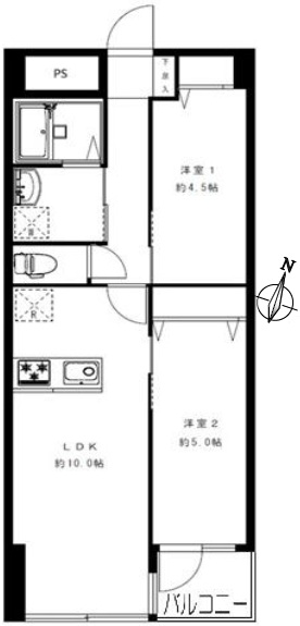 清桜ハイツ1階-間取り