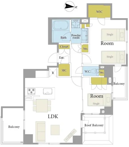 オープンレジデンシア代々木ザ・ハウス3階-間取り