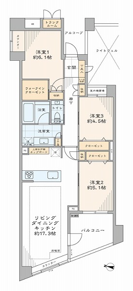 クレッセント東中野レジデンス-間取り