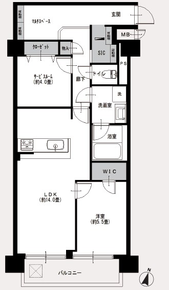 ライオンズマンション幡ヶ谷101号室-間取り