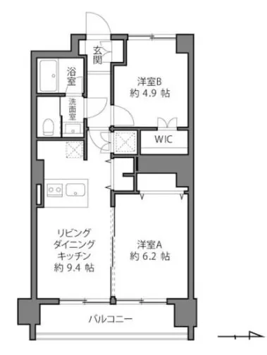 日商岩井方南町マンション6階-間取り