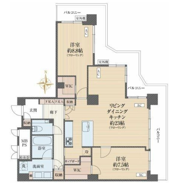 なかのサンクォーレタワー25階-間取り