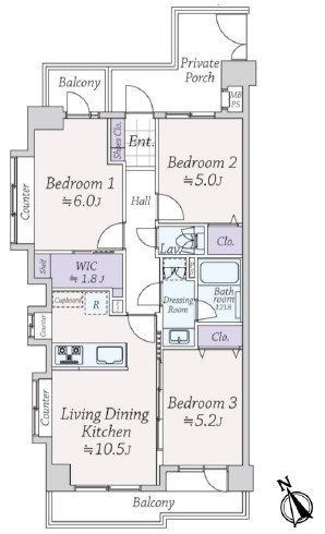 ライオンズマンション広尾南3階-間取り