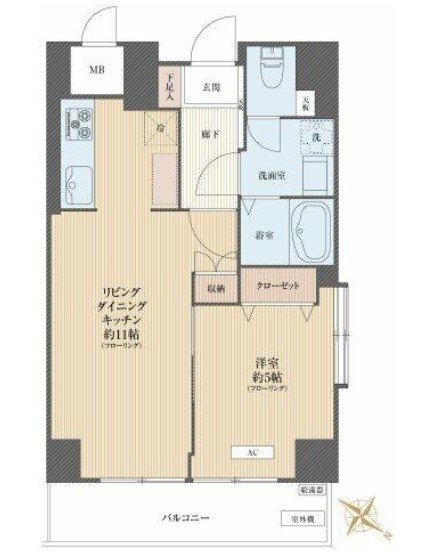 朝日中目黒マンション5階-間取り