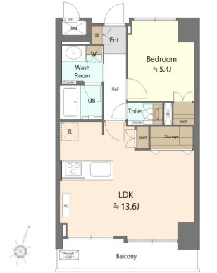 朝日広尾マンション313号室-間取り