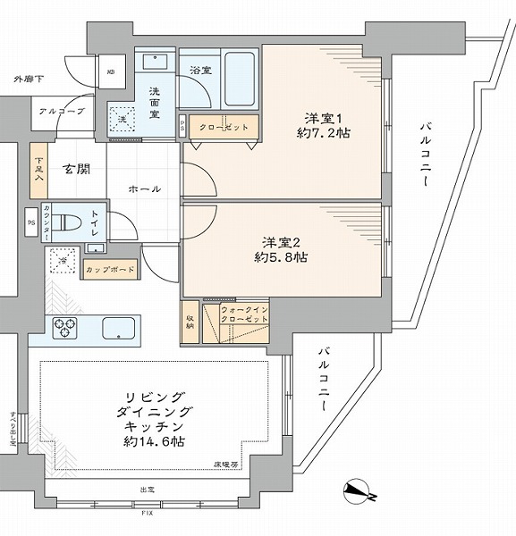 クレッセント渋谷神泉1003号室-間取り
