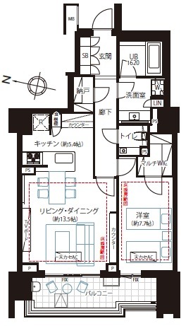 ザ・パークハウス渋谷南平台704号室-間取り
