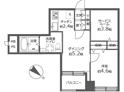 豊栄新都心マンション907号室-間取り