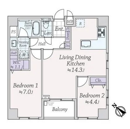 ウィスティリアコート代官山-間取り