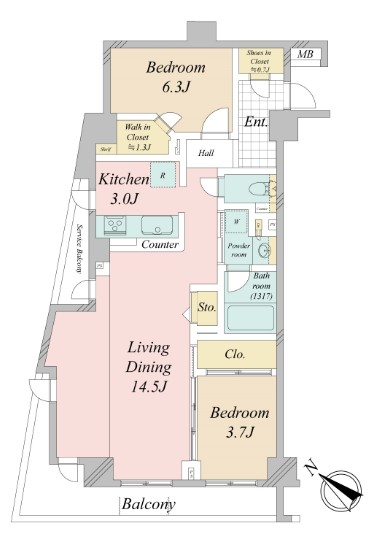 デュフレ渋谷本町2階-間取り