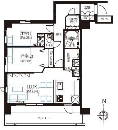 ライオンズシティ中野-間取り