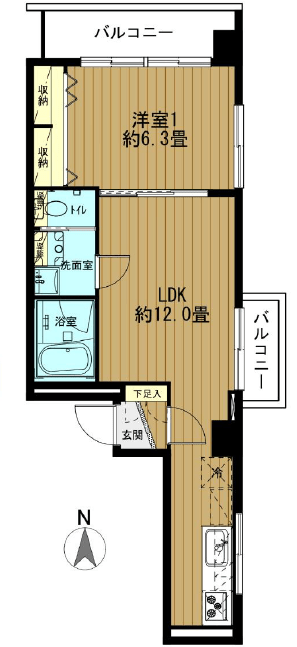 東高ペアシティ304号室-間取り