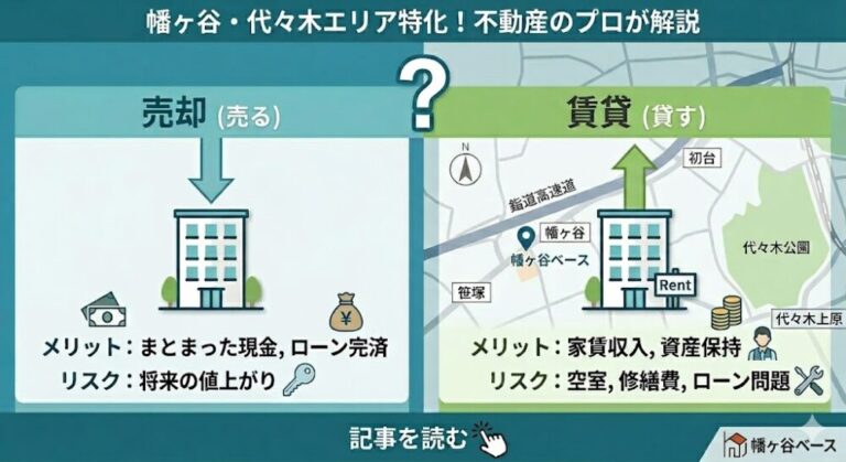 【マンション売却】売るor貸すで迷っている｜貸す場合は注意して！