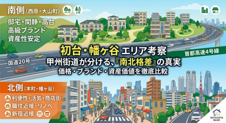【幡ヶ谷ベースが本気考察】初台・幡ヶ谷の「南北格差」とは？甲州街道が分ける不動産ブランドと資産価値の正体とは？