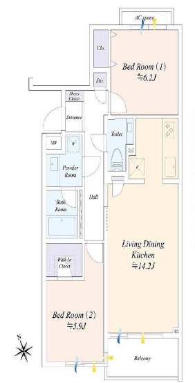 プレスティージュ目黒東山-間取り
