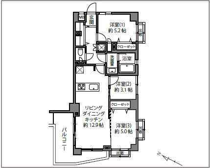 マイキャッスル目黒Ⅱ-間取り