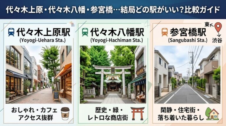 代々木上原・代々木八幡・参宮橋…結局どの駅がいい？比較ガイド