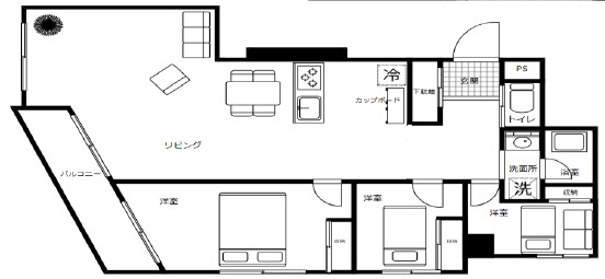 初台パークサイドハイツ-間取り