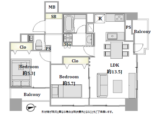 ファミール新宿グランスィートタワー1503号室-間取り