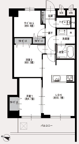 ライオンズマンション幡ヶ谷-間取り