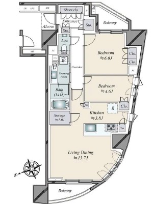 プラウド渋谷東・306号室-間取り