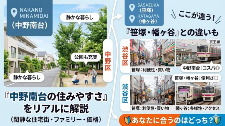 中野南台の住みやすさをリアルに解説｜笹塚・幡ヶ谷との違いも