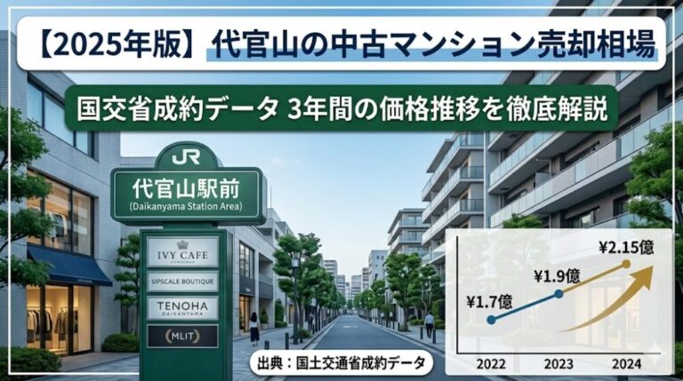 代官山の中古マンション売却相場2025｜国交省成約データ3年推移