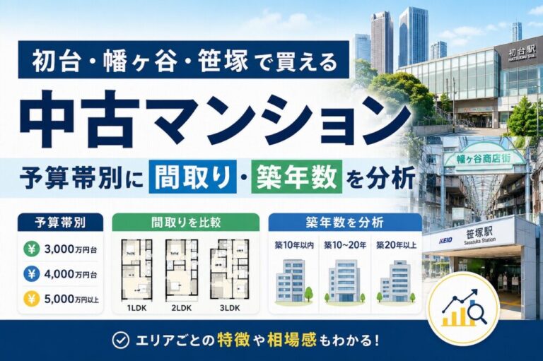 初台・幡ヶ谷・笹塚で買える中古マンション｜予算別の間取り・築年数