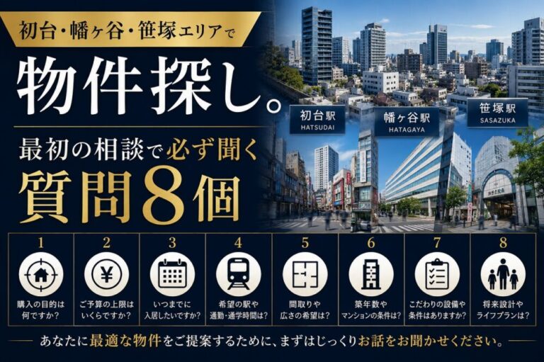 初台・幡ヶ谷・笹塚エリアで物件探し。最初の相談で必ず聞く質問８個
