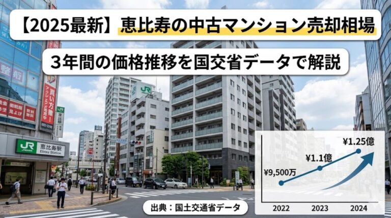 恵比寿の中古マンション売却相場【2025最新】3年間の価格推移を国交省データで解説