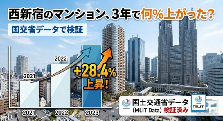 西新宿のマンション、3年で何％上がった？国交省データで検証