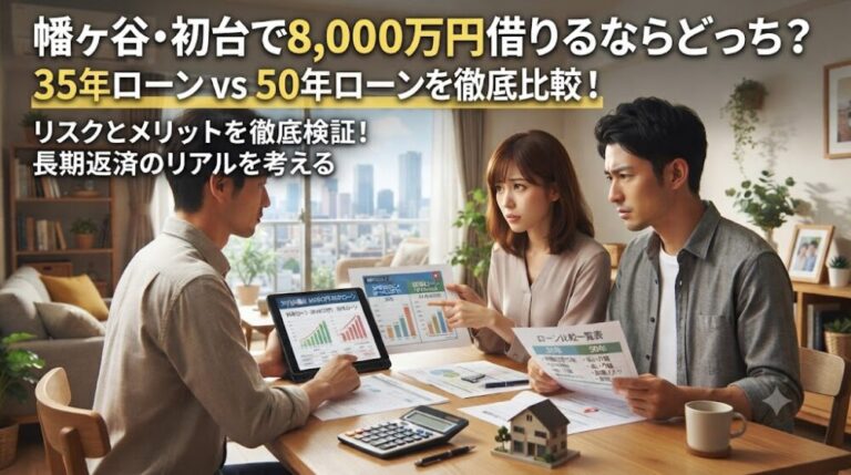 35年ローンと50年ローン、幡ヶ谷・初台で8,000万円借りたらどう違う？
