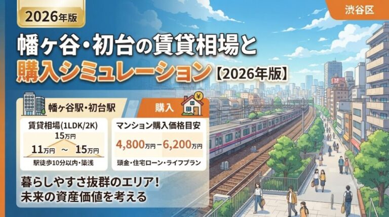 幡ヶ谷・初台の賃貸相場と購入シミュレーション【2026年版】