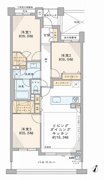 ライオンズステージ下高井戸-間取り