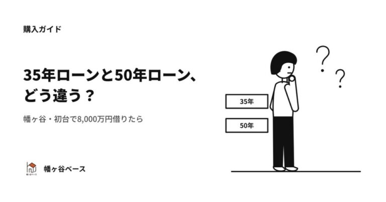 35年ローンと50年ローン、幡ヶ谷・初台で8,000万円借りたらどう違う？