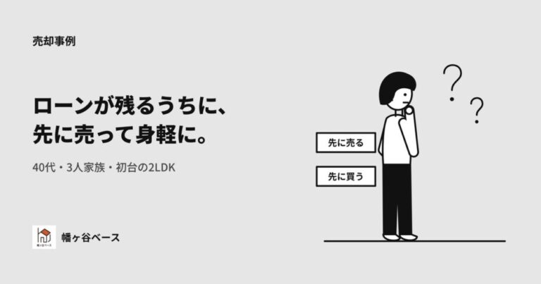 住宅ローンが残るうちに「売却先行」で身軽に——初台の2LDKを1か月以内で成約した、住み替えのための売却