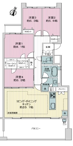 ライオンズステージ下高井戸2階-間取り