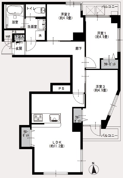 ライオンズマンション駒場-間取り